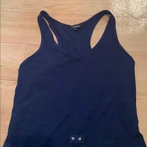 V-neck navy blue bodysuit